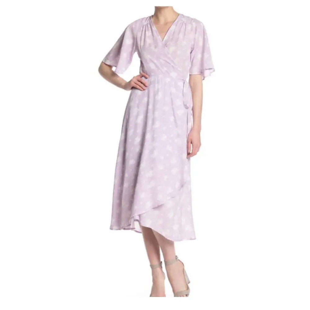 Bobeau Orna Patterned Wrap Dress High-Low SZ Small